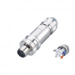 M12 Plug Male Connector,Straight,A B D Coding,Push-in type